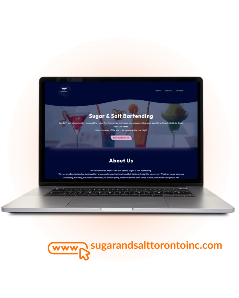 web design for bartending services toronto gta
